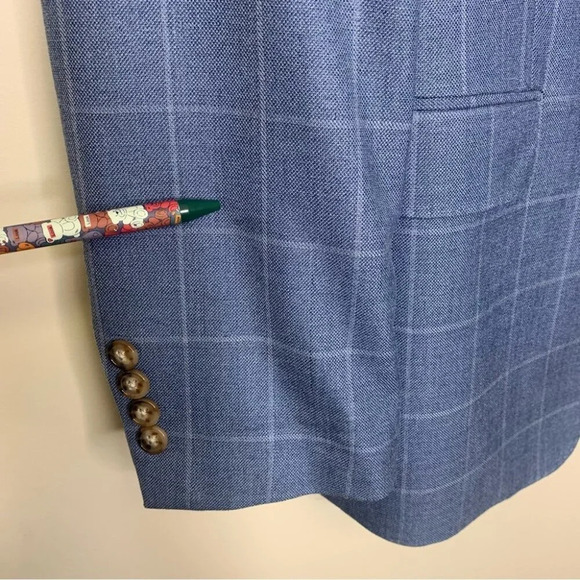 Lauren Ralph Lauren Wool Silk Blend Blue Contemporary Blazer Size 39R - Picture 4 of 14